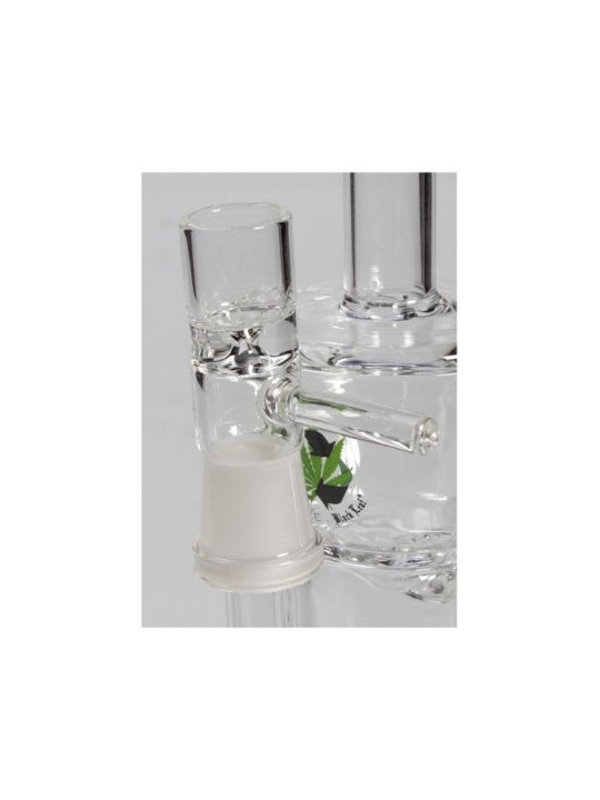 'Black Leaf' Recycler Glass Bong with Honeycomb H-260mm