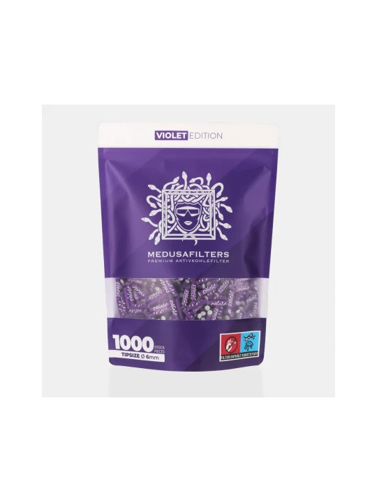 Filtre Slim Carbon Activ + Celuloza Medusa Violet ø6mm x1000buc