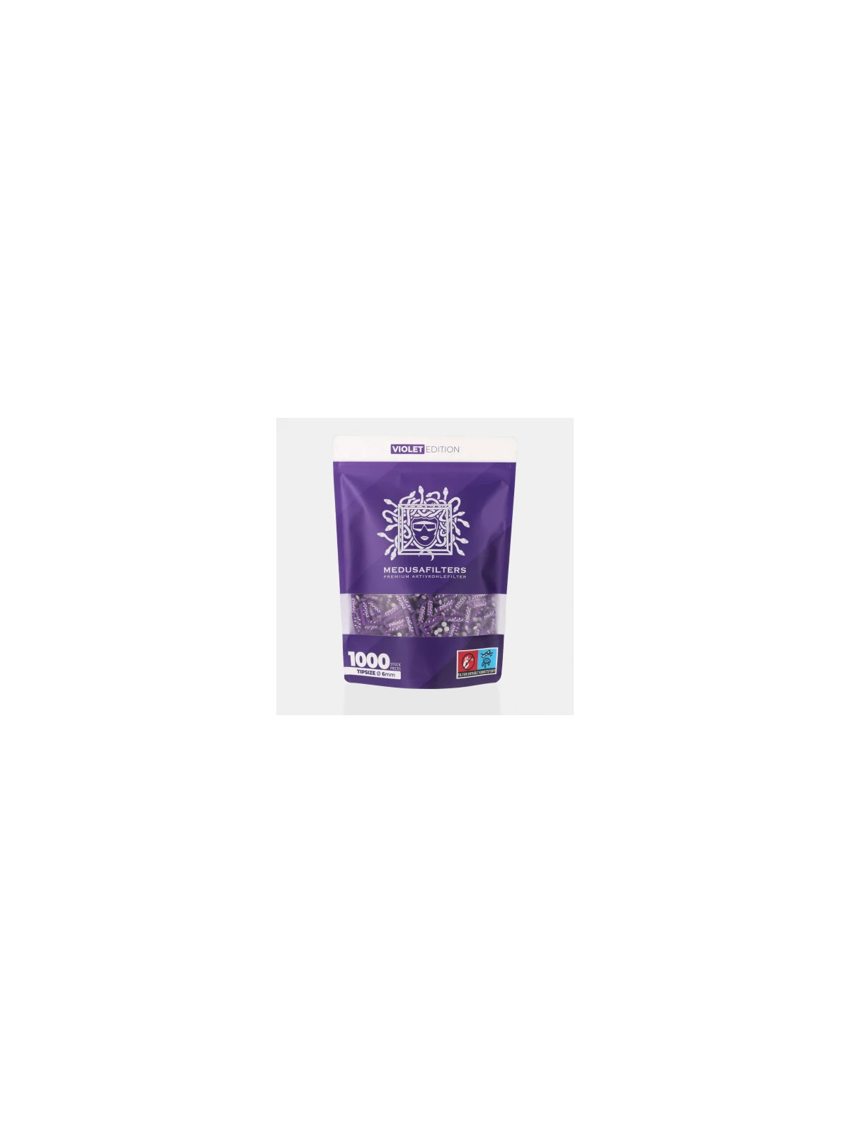 Filtre Slim Carbon Activ + Celuloza Medusa Violet ø6mm x1000buc