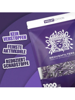 Filtre Slim Carbon Activ + Celuloza Medusa Violet ø6mm x1000buc