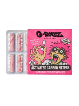 G-Rollz Filtre Slim Carbon Activ Ø6mm Pink X 10buc