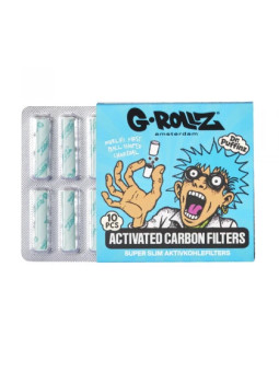 G-Rollz Filtre Slim Carbon Activ Ø6mm Blue X 10buc