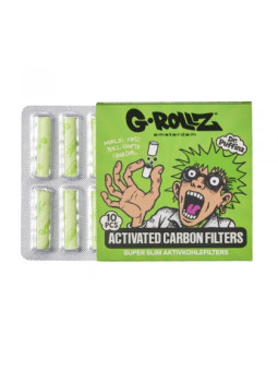 G-Rollz Filtre Slim Carbon Activ Ø6mm Green X 10buc