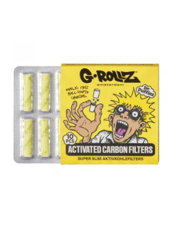 G-Rollz Filtre Slim Carbon Activ Ø6mm Yellow X 10buc