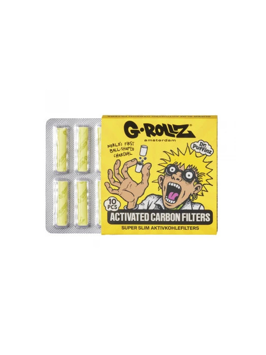 G-Rollz Filtre Slim Carbon Activ Ø6mm Yellow X 10buc