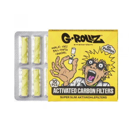 G-Rollz Filtre Slim Carbon Activ Ø6mm Yellow X 10buc