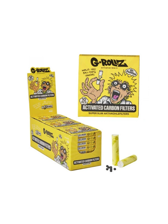 G-Rollz Filtre Slim Carbon Activ Ø6mm Yellow X 10buc