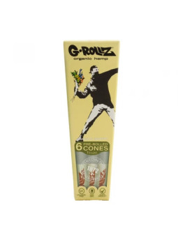 G-Rollz Conuri Pre-Rulate din Cânepă Organică Banksy’s Graffiti ‘Flower Thrower’ – x6buc