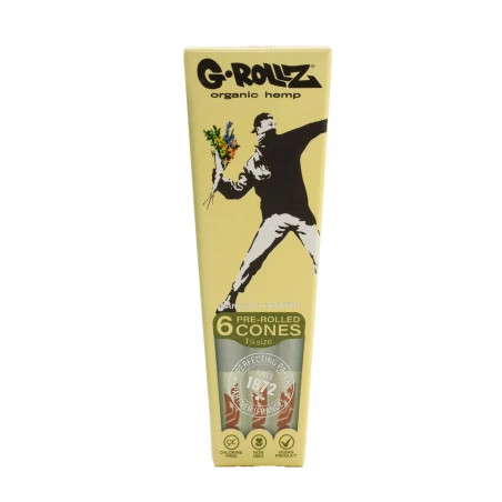 G-Rollz Conuri Pre-Rulate din Cânepă Organică Banksy’s Graffiti ‘Flower Thrower’ – x6buc