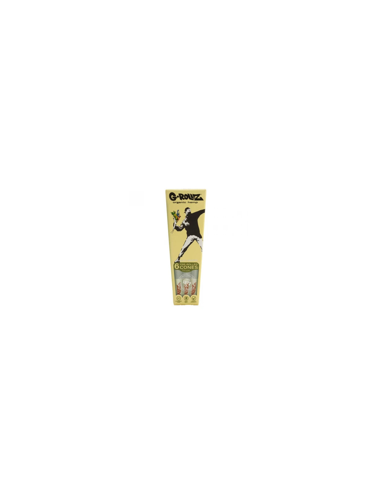 G-Rollz Conuri Pre-Rulate din Cânepă Organică Banksy’s Graffiti ‘Flower Thrower’ – x6buc