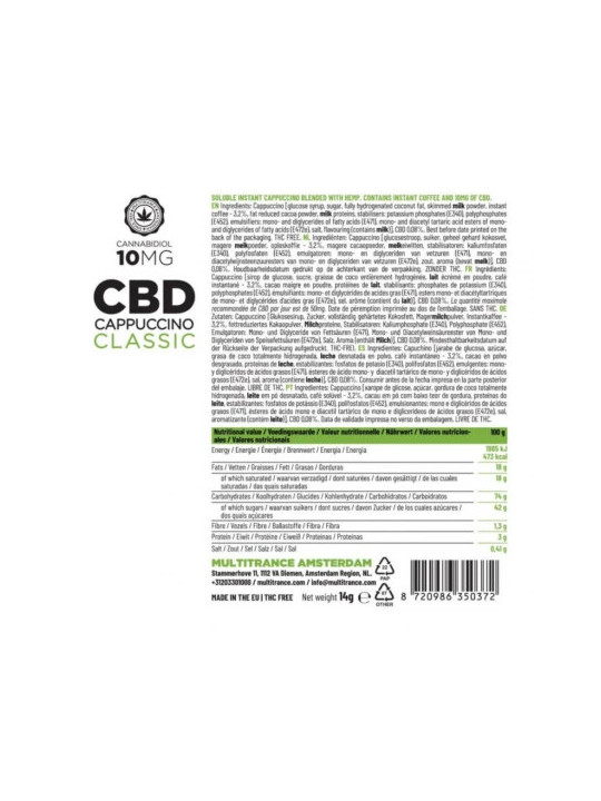 Cappuccino instant Haze 10mg CBD (10 buc/cutie) Classic