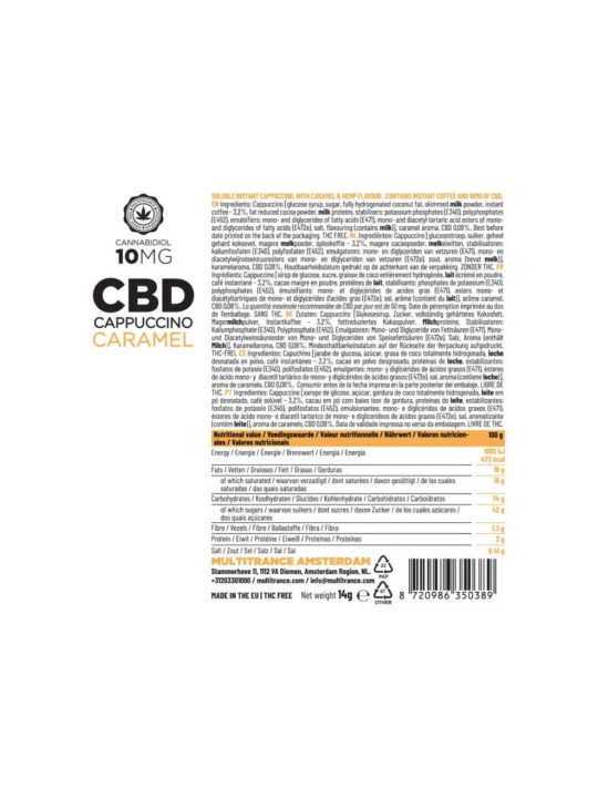 Cappuccino instant Haze 10mg CBD (10 buc/cutie) Caramel