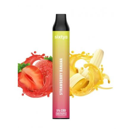 Vape Sixty8 Strawberry Banana 5% CBD - 800puff