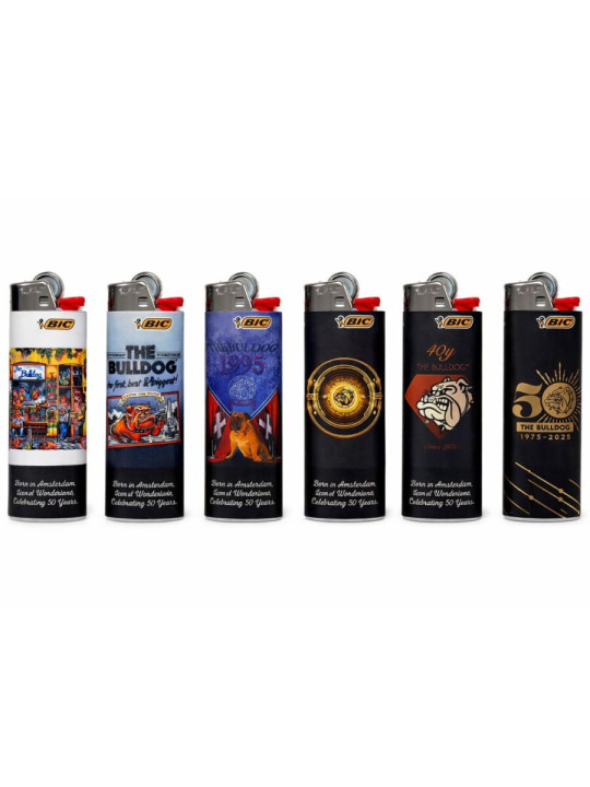 The Bulldog Bic 50th Anniversary Lighter Set - Limited Edition (6pcs/display)