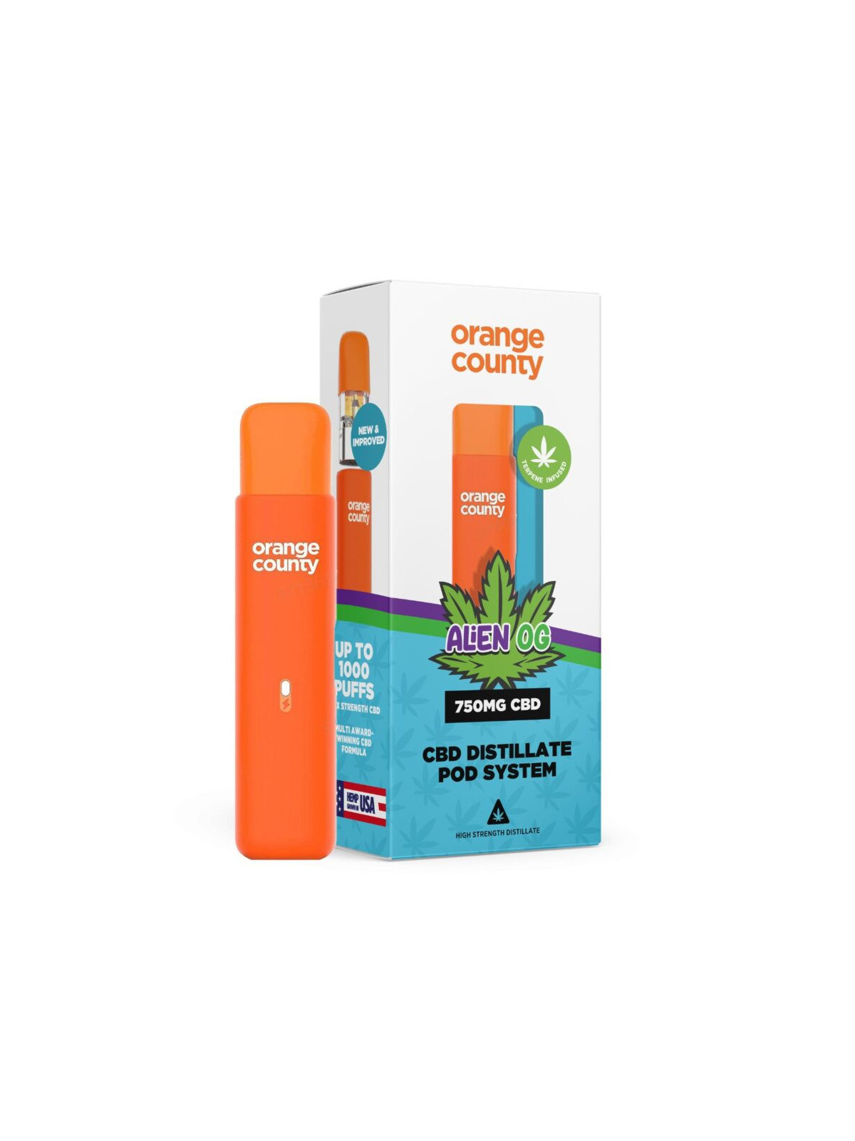 Orange County CBD Vape Pen 750mg CBD - Alien OG