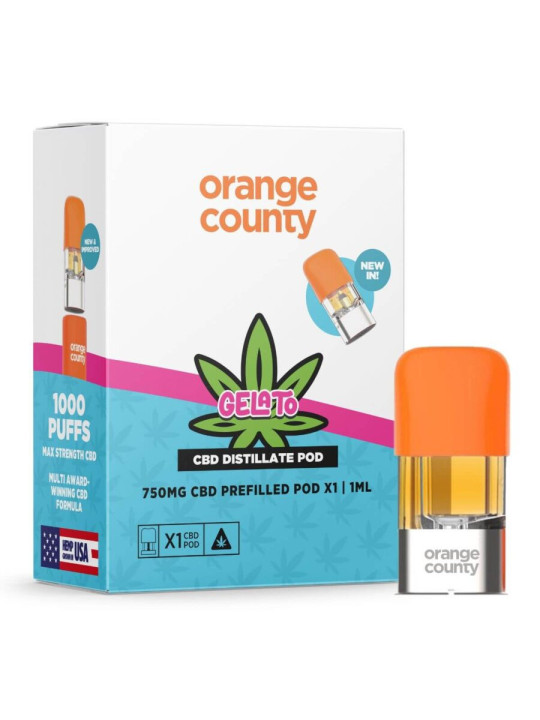 Orange County CBD Prefilled Pod 750mg CBD - Gelato