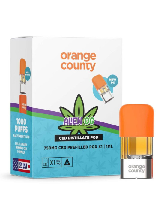Orange County CBD Prefilled Pod 750mg CBD - Alien OG