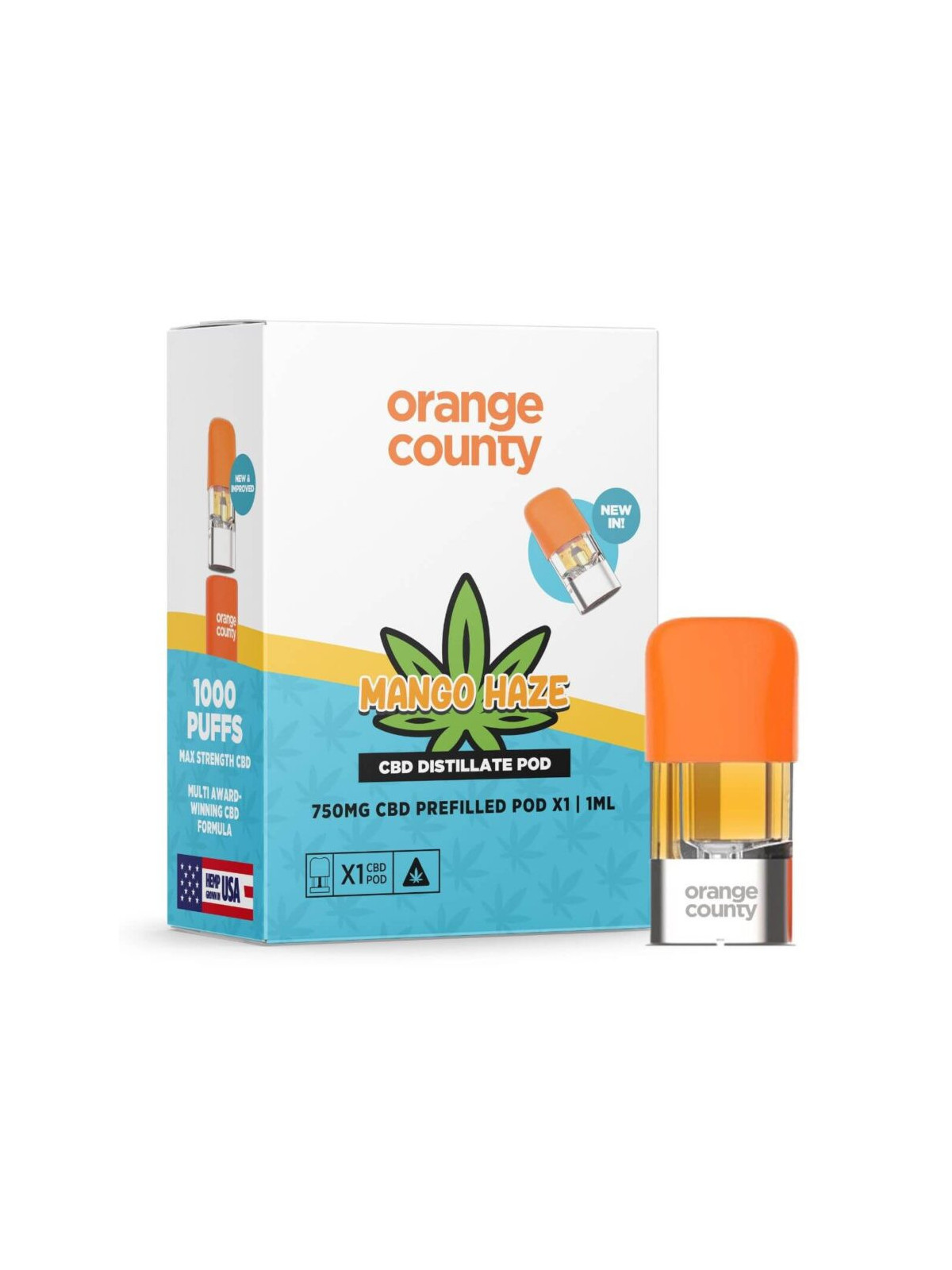 Orange County CBD Prefilled Pod 750mg CBD - Mango Haze