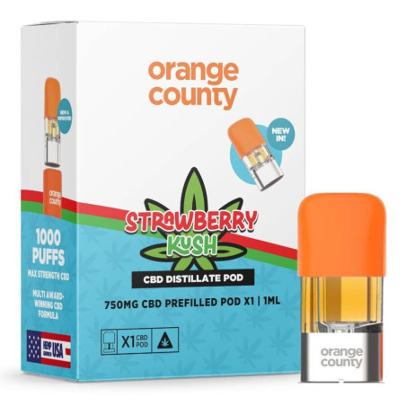 Orange County CBD Prefilled Pod 750mg CBD - Strawberry Kush