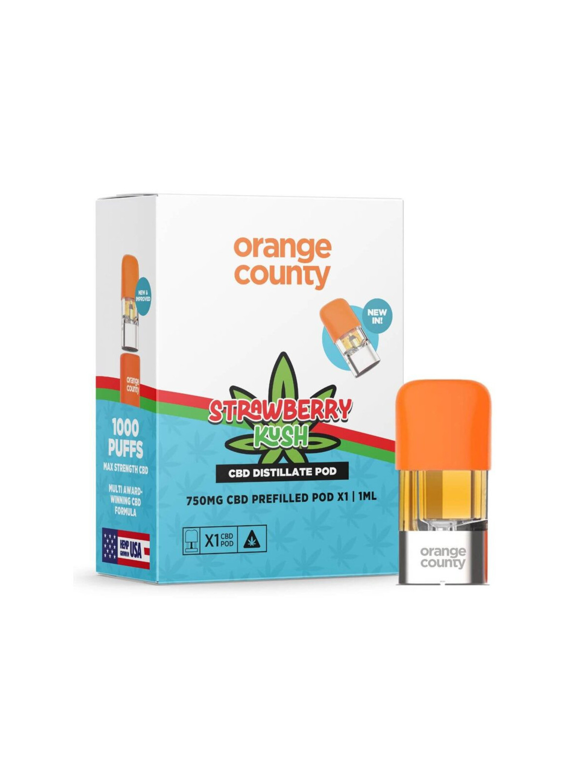 Orange County CBD Prefilled Pod 750mg CBD - Strawberry Kush