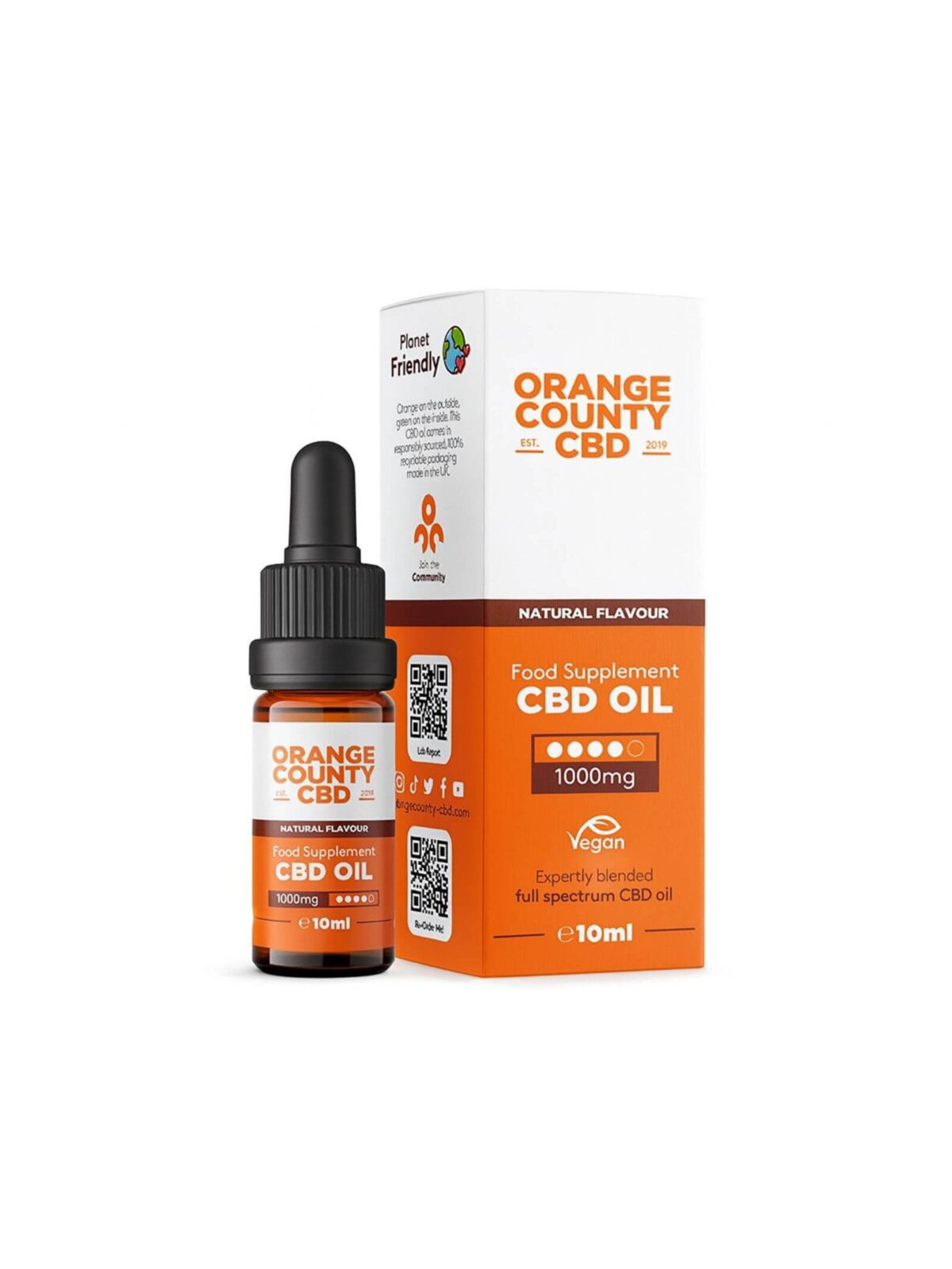 Orange County CBD Oil Natural - 1000mg CBD (10ml)