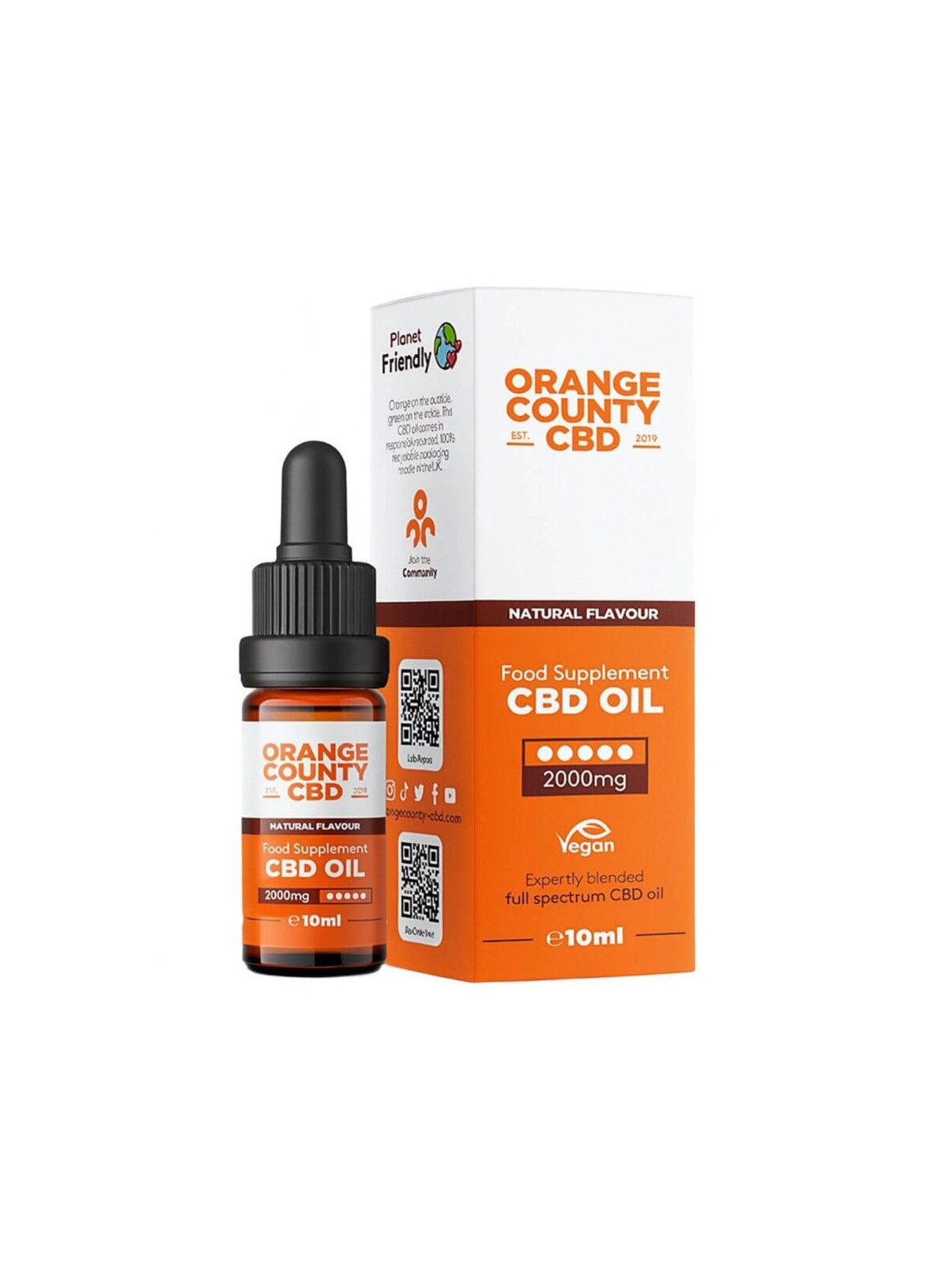 Orange County CBD Oil Natural - 2000mg CBD (10ml)