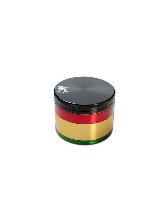 Grinder 'Black Leaf' Rasta 'Big' - 4Part Ø-62mm