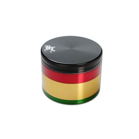Grinder 'Black Leaf' Rasta 'Big' - 4Part Ø-62mm