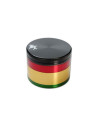 Grinder 'Black Leaf' Rasta 'Big' - 4Part Ø-62mm