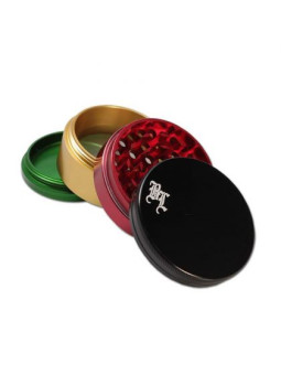 Grinder 'Black Leaf' Rasta 'Big' - 4Part Ø-62mm